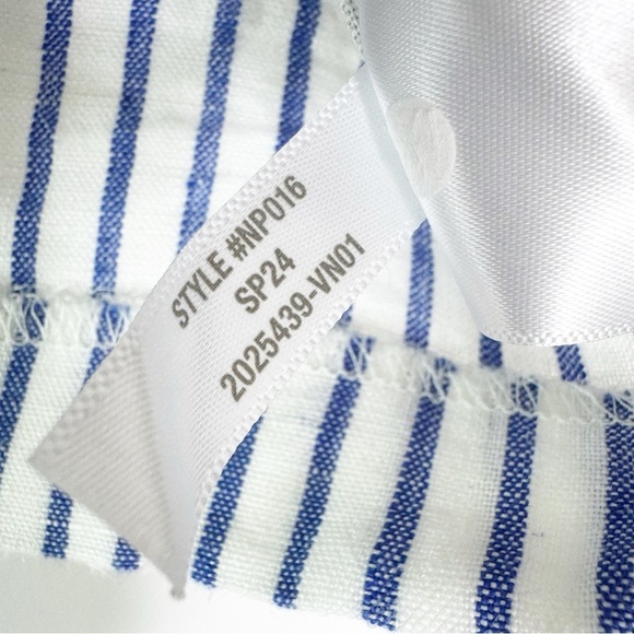 Madewell 100% Linen Scoopneck Stripe Crop Tank in Bluestone Size M - Picture 10 of 12